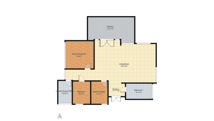 Luxe Apartment in the Country floor plan 280.2