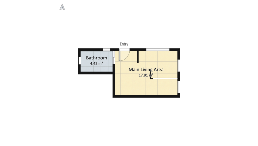 Cozy Minimalist Studio Apartment floor plan 25.29