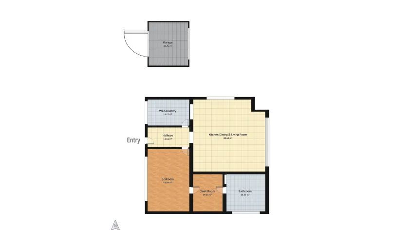 Sandy's House floor plan 243.44