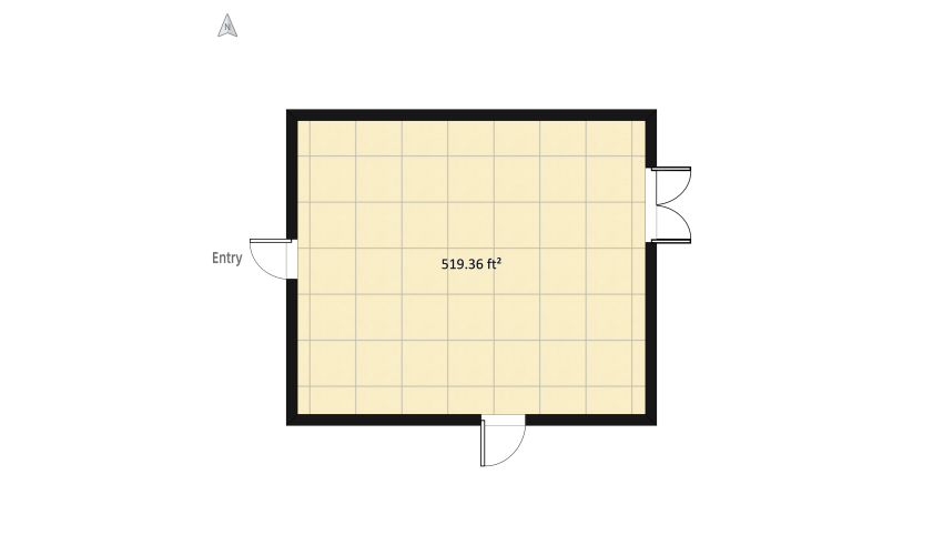 Studio apartment floor plan 51.66