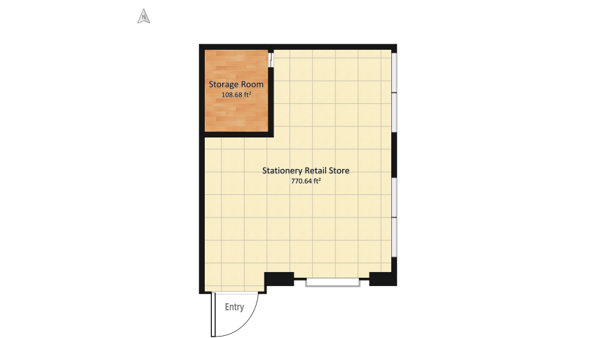Stationary Store & Cafe floor plan 92.72