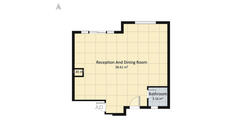 Reception And Dining Room floor plan 66.82
