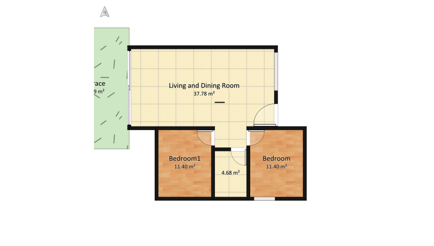Small modern cabin in the woods floor plan 115.62