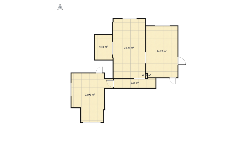 Modern Apartment floor plan 92.36