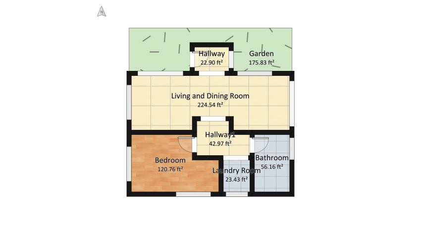 1 bedroom House floor plan 70.44