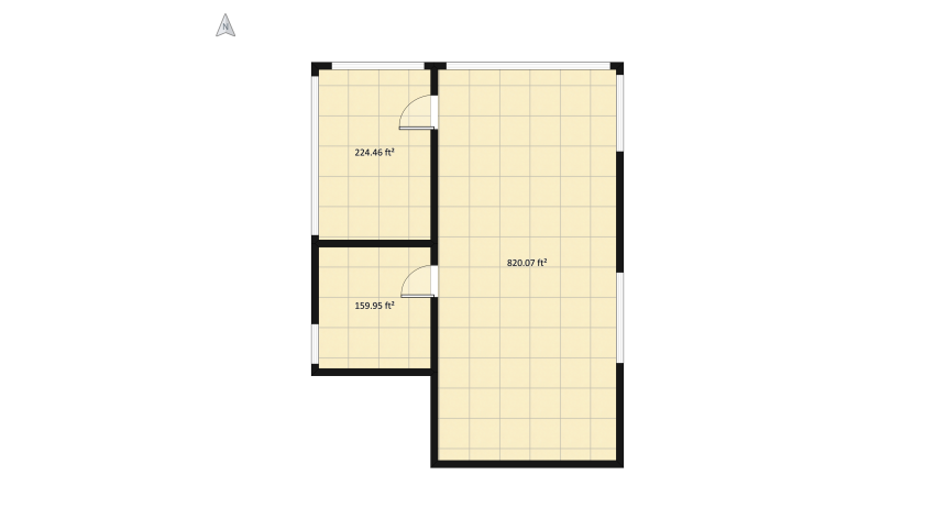 Room 1- Classic Black and White floor plan 120.69