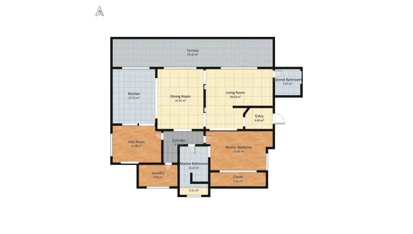 Dark-toned luxury apartment floor plan 291.62