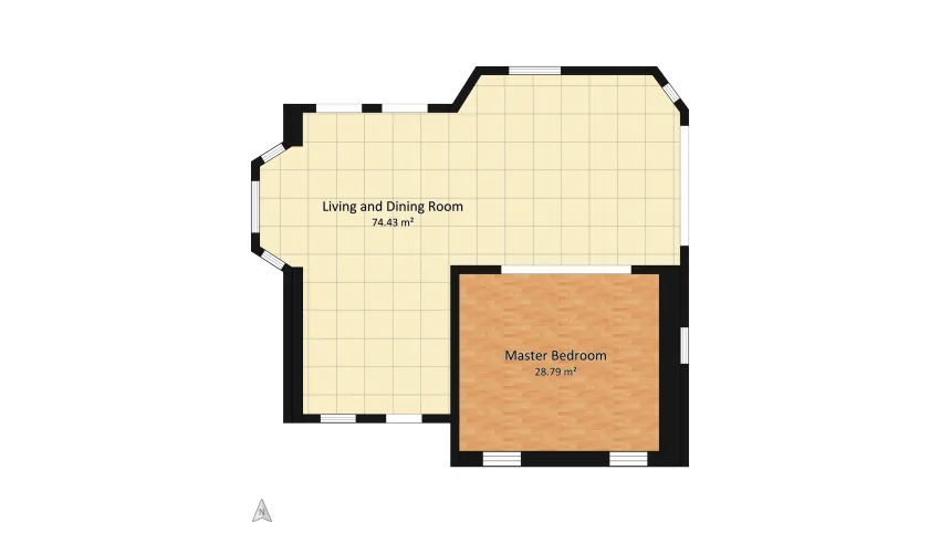 Bohemian Vibe Room Airbnb floor plan 103.23