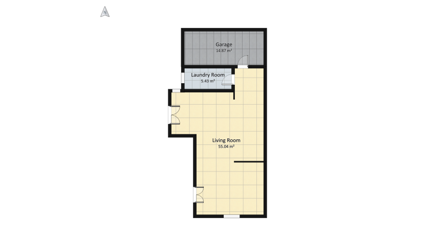 zona living-ingresso cucina floor plan 83.29