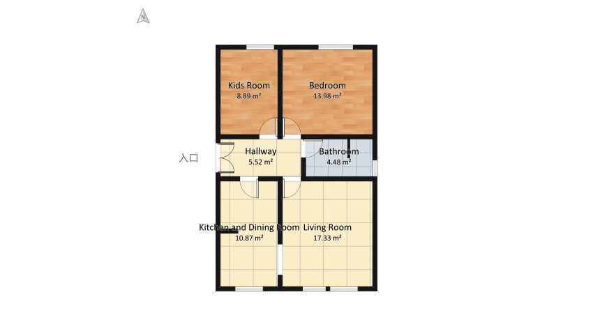 Small family house floor plan 69.22