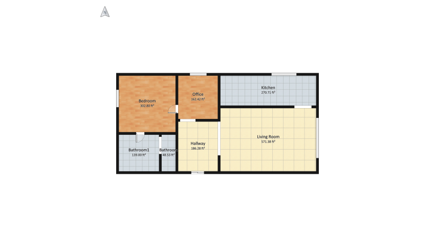 Living room + Kitchen floor plan 172.28
