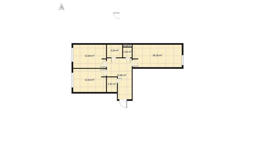 ЖК Столичный коридор и кухня-гостинная floor plan 70.28