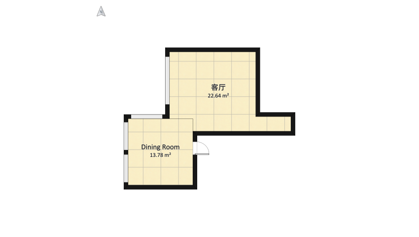 Japandi living and dining room floor plan 40.5