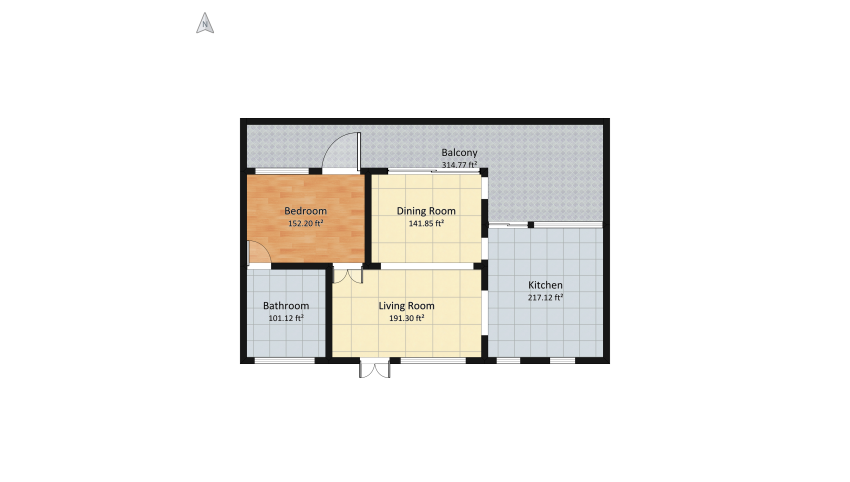 Small Apartment floor plan 109.35