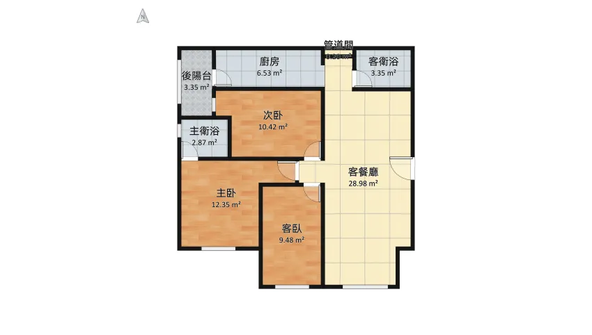 v3_中和孩子王_plane floor plan 85.76