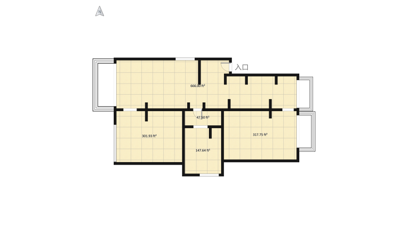 Small Apartment  floor plan 153.66