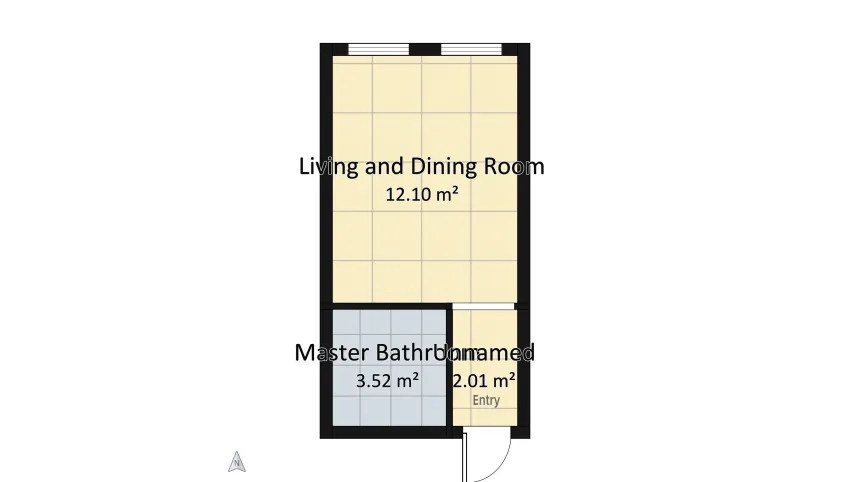 Studio apartment floor plan 17.63