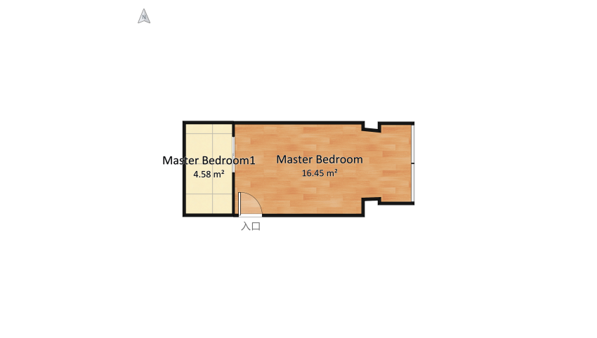 Master bedroom floor plan 22.35