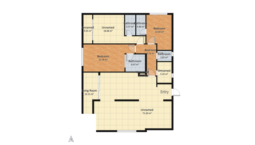 QUIRKY AND ECLECTIC CITY APARTMENT floor plan 171.34