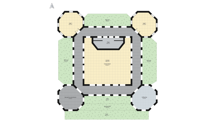 Outdoor stage - Borgholm slottsruin floor plan 1692.77