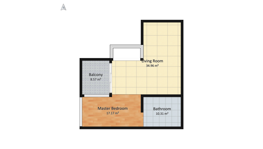 Loft - grey & green floor plan 78.53