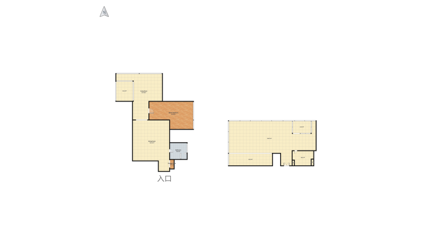 apartment (Kitchen living room office and bathroom) floor plan 780.32