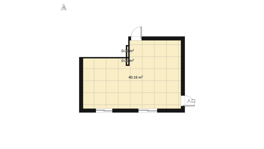 Cucina-soggiorno floor plan 44.47