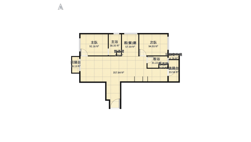 B3-13F floor plan 74.84