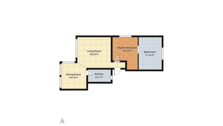 One Bedroom Apartment floor plan 73.17