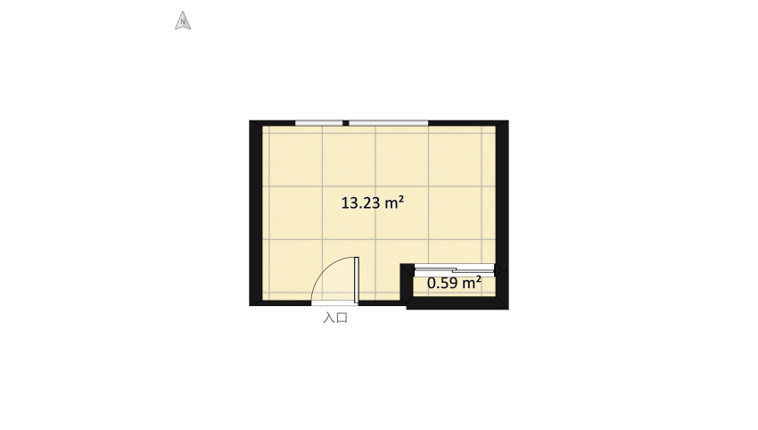 Modern Bedroom/Study floor plan 15.73