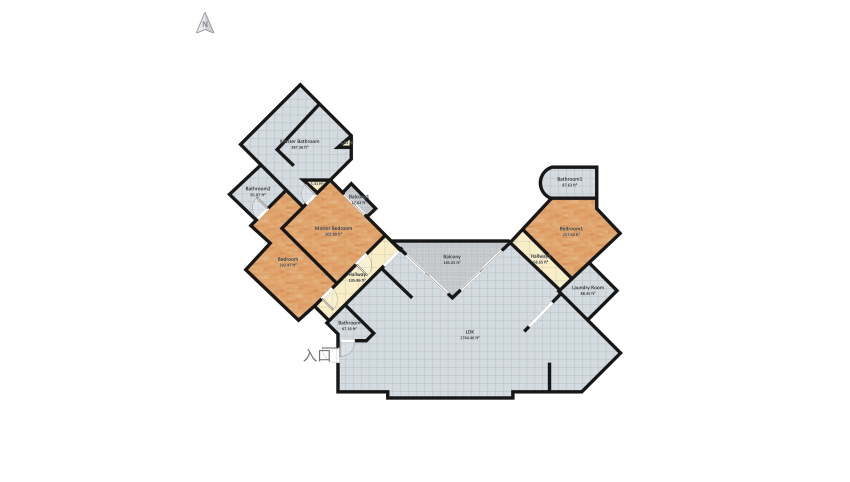 Frasier's Condo floor plan 375.11