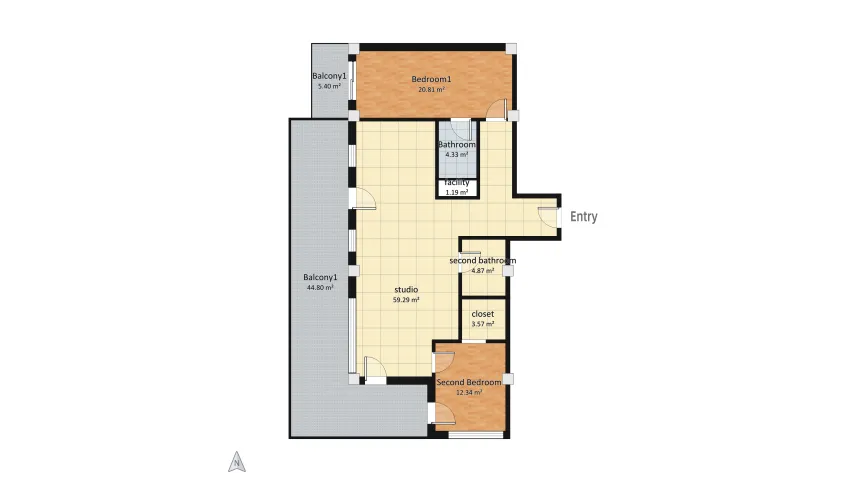 Modern classic apartment floor plan 156.6