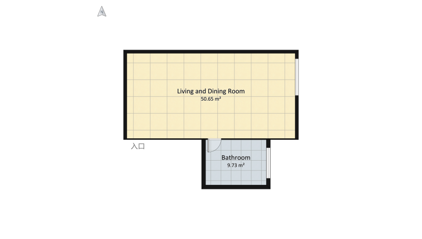 HOTEL'S ROOM WITH LIVING AREA floor plan 64.02