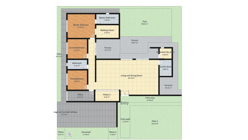 Pool House floor plan 533.91