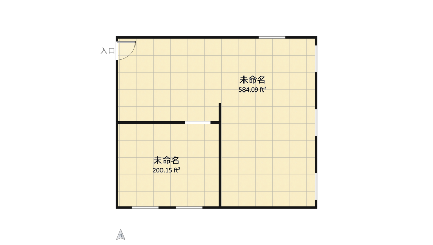 Modern Boho Apartment floor plan 72.86