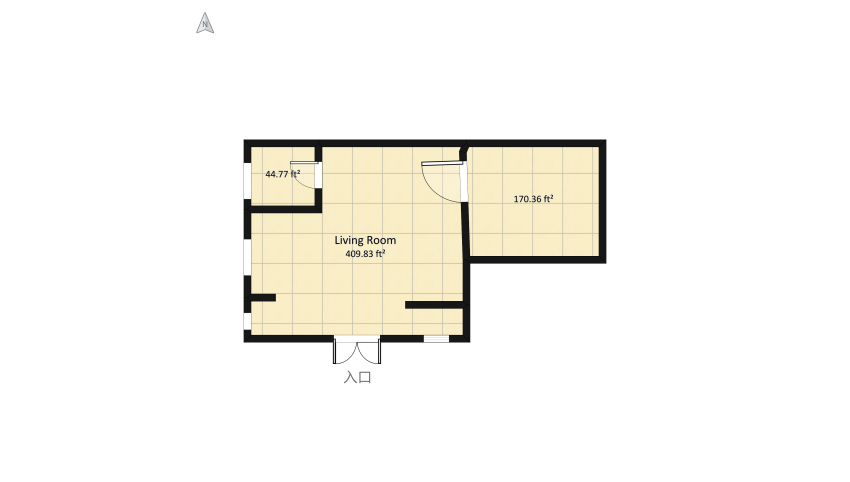Room 1- Classic Black and White floor plan 64.98
