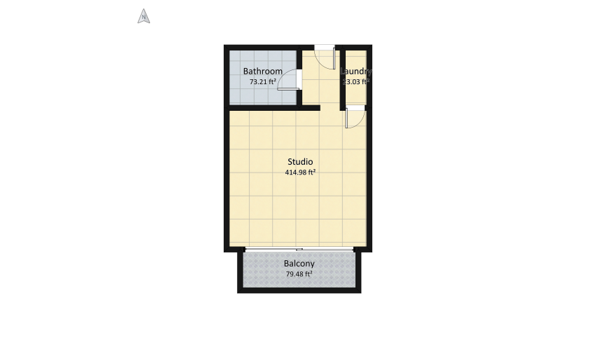 Studio Apartment floor plan 62.31