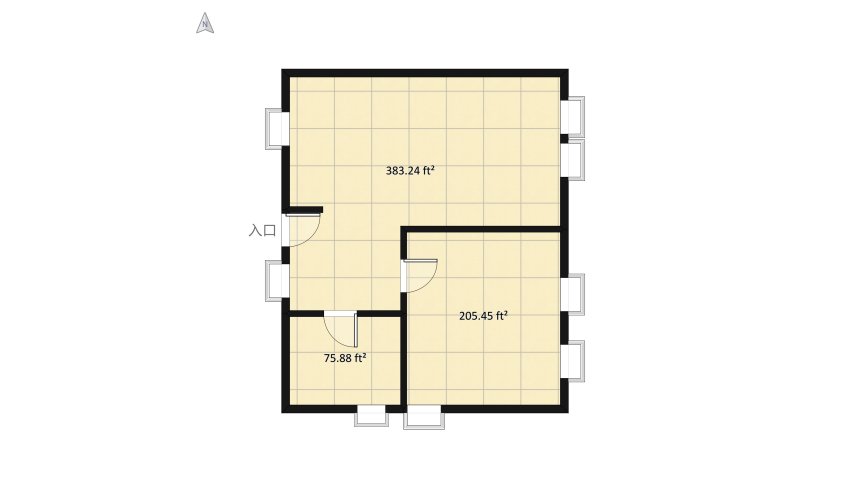 Studio home floor plan 67.33
