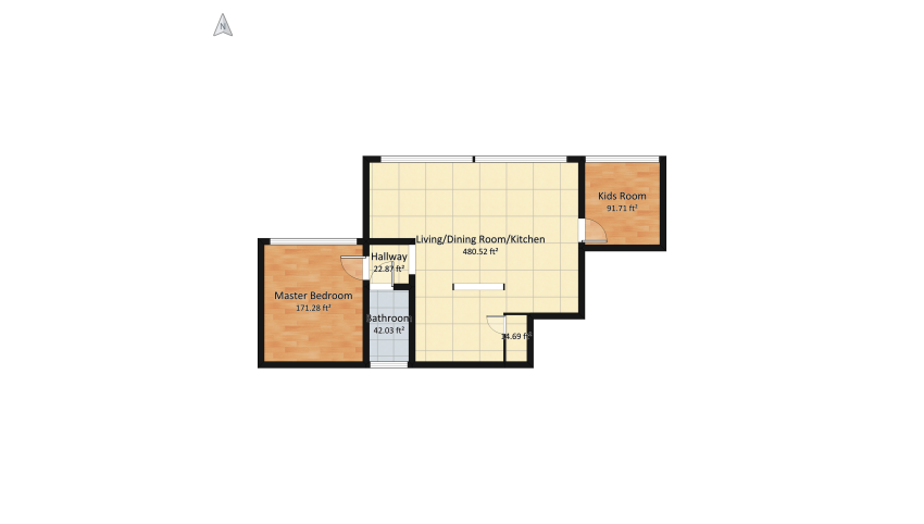 smaller appartement floor plan 85.63