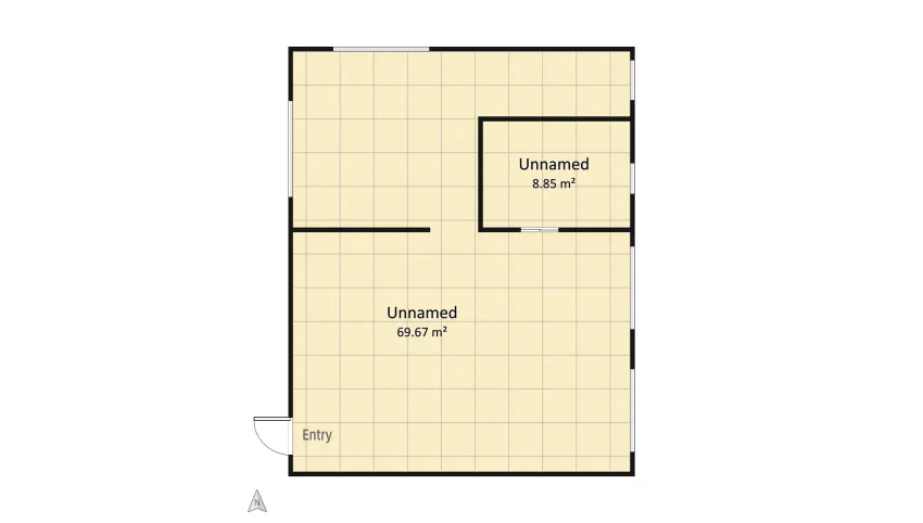 Studio Apartment floor plan 78.53