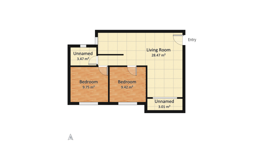 60m2 apartment floor plan 54.12