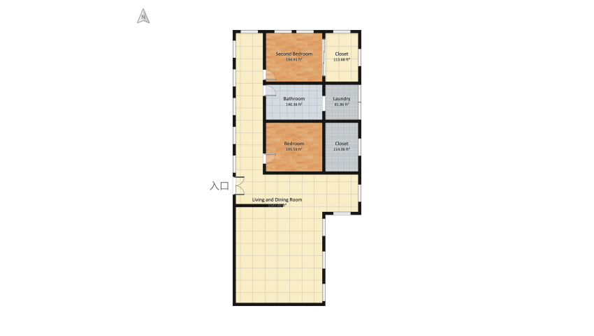 Two Bed, One Bath Mixed Style Home floor plan 204.05