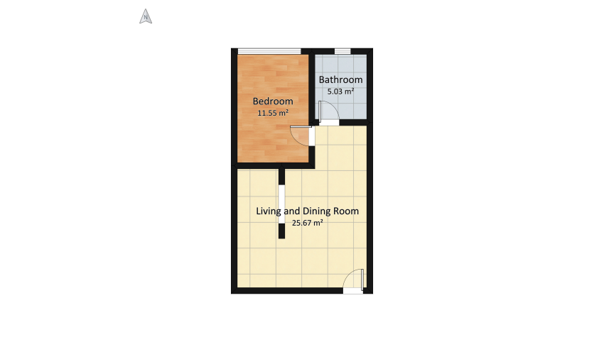 MODERN 1 BEDROOM UNIT floor plan 48.53