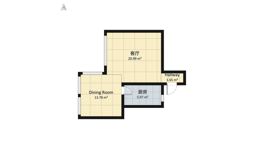 Tiny Room's  floor plan 47.76