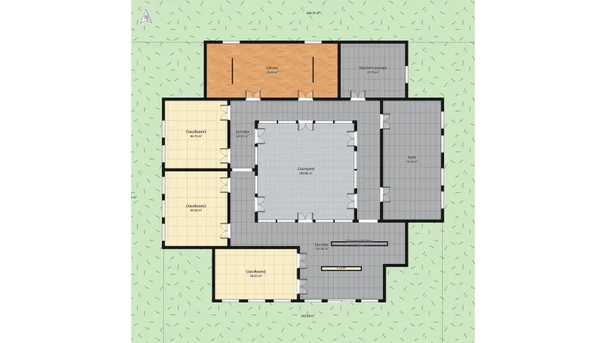 A gymnasium floor plan 667.01