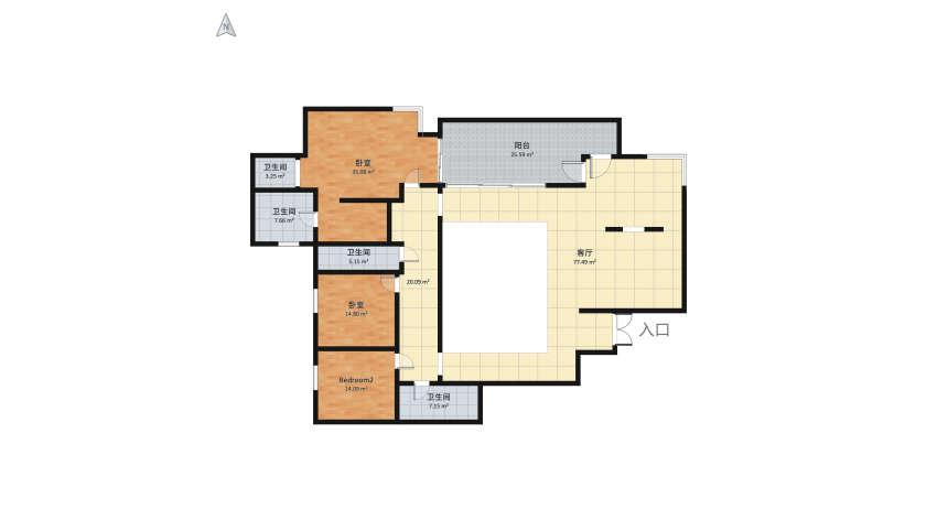 Don Draper's Apartment floor plan 544.73