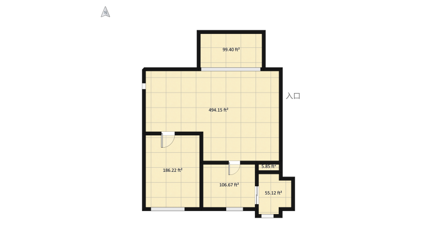 appartement simple floor plan 98.59
