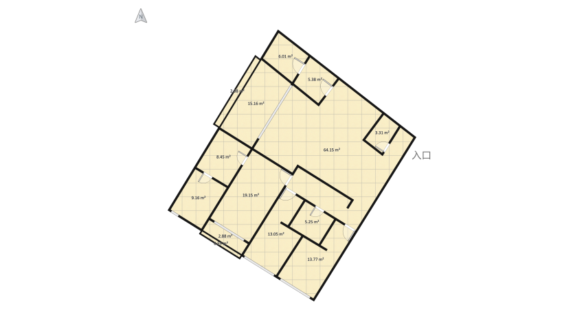 Diagonal Apartment floor plan 183.82
