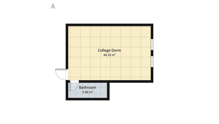 Student Dorm floor plan 54.87