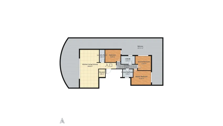 appartamenti Buganville a floor plan 235.46